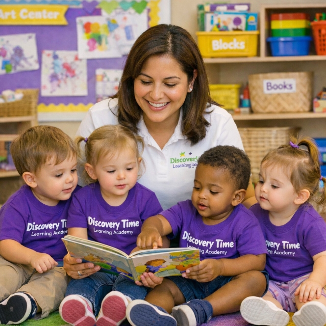 Discovery Time teacher with a child